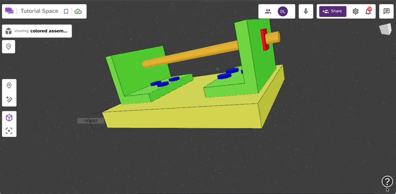 Animated GIF showing how to report a bug inside of a space.