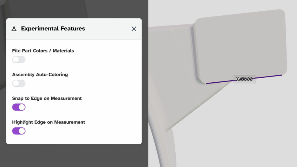 Turn on snap to edge and highlight measurement