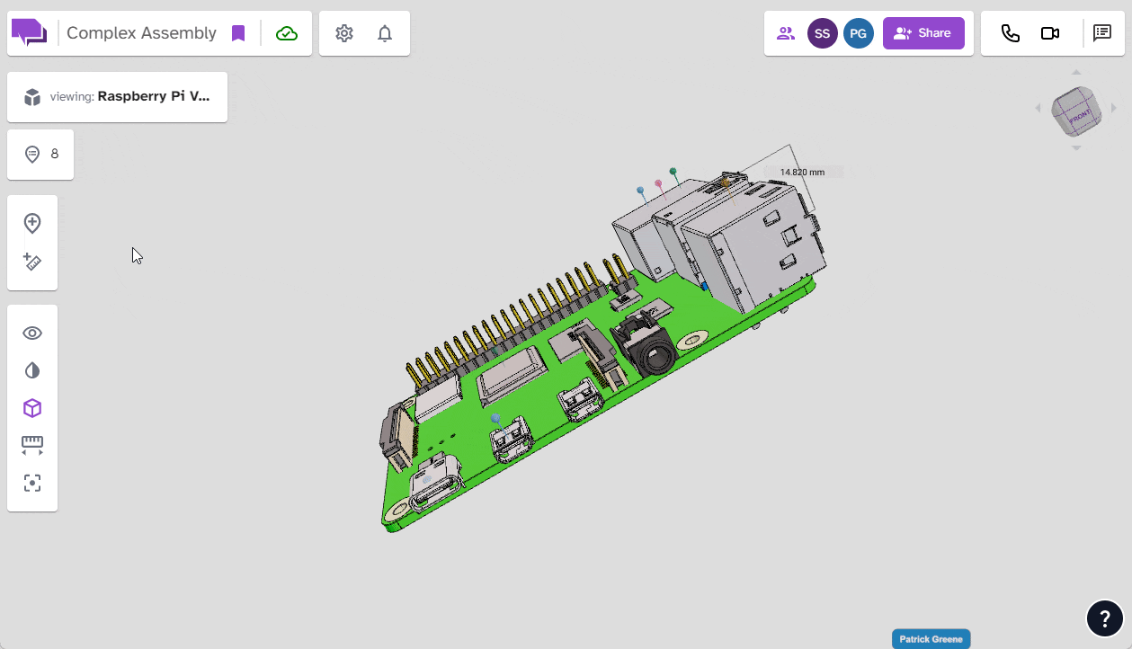 The mouse navigates to the annotation drawer and toggles it open. Annotation 6 is selected and the camera pans from right to left to the perspective the annotation was left.