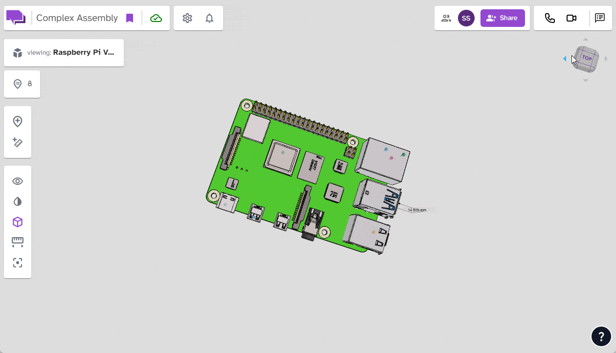 The mouse navigates to the annotation drawer and toggles it open. Annotation 6 is selected, and the camera pans from right to left to the perspective the annotation was left.