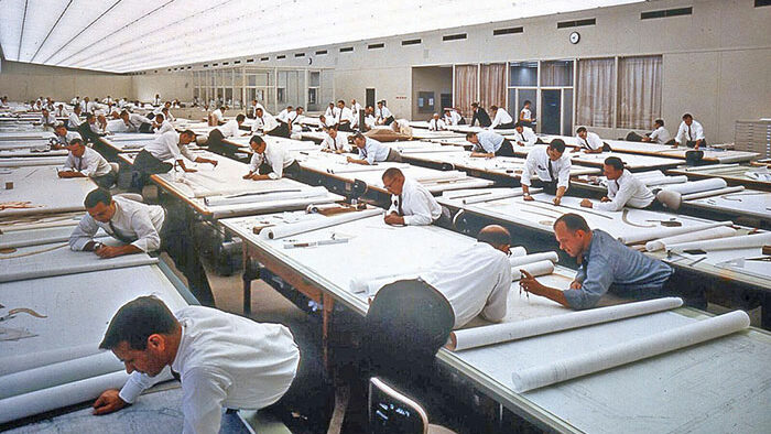 vintage photo of life before autocad