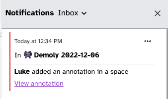 Annotation notifications included in the Revaly update.